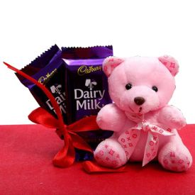 Pink Teddy bear with Dai...